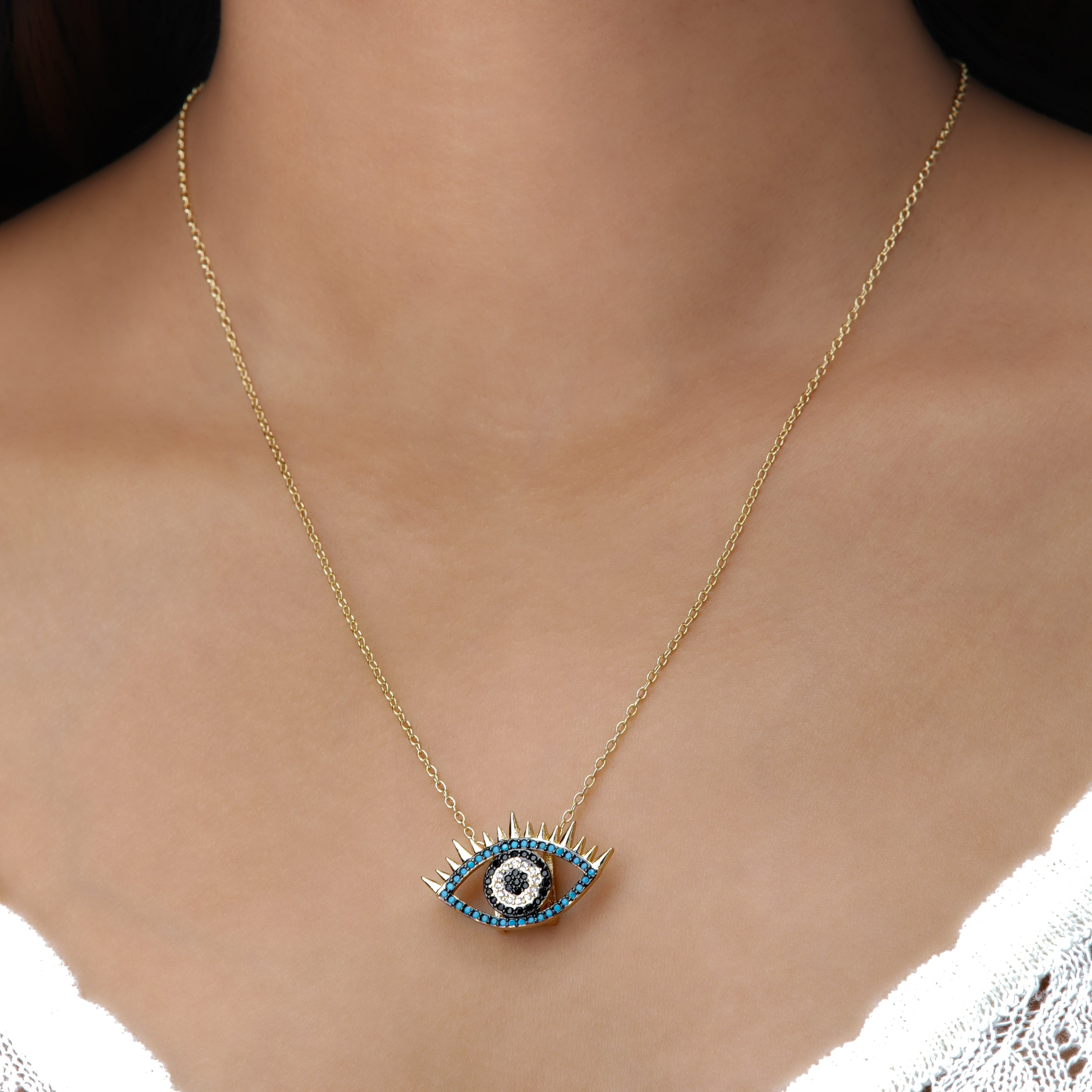 Qvc evil hot sale eye necklace